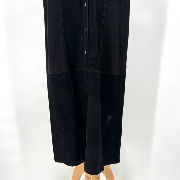 JAKETT NEW YORK Harper Dress Womens Small Black Washed Suede Sleeveless Duster - Picture 6 of 16